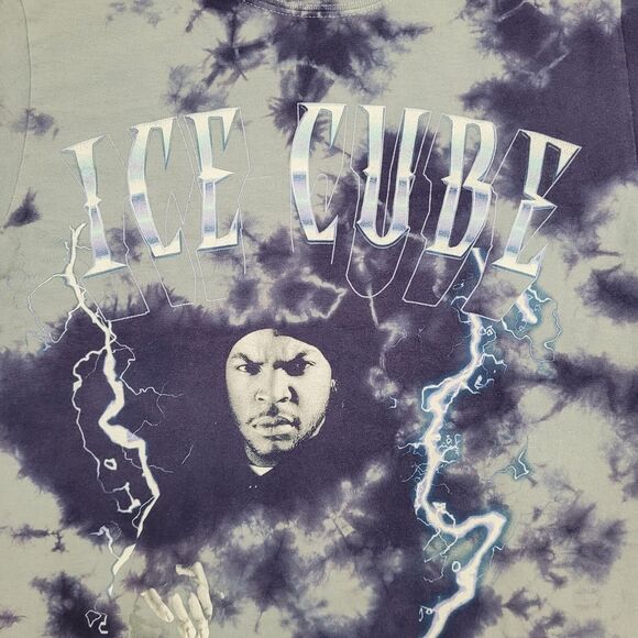 Ice-Cube Portrait Rapper Shirt Womens Small 17x24 Blue - Picture 6 of 11